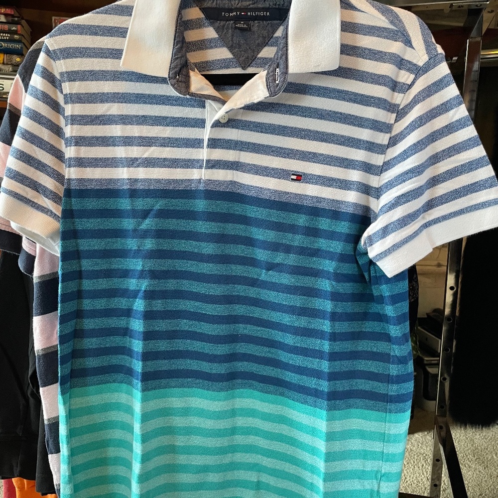 Tommy Hilfiger POLO striped shirt MEDIUM